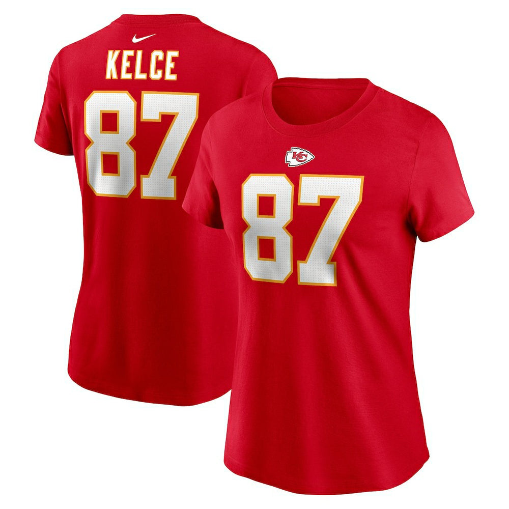 Nike Travis Kelce Kansas City Chiefs Women's Player Name & Number T-Shirt Red