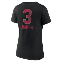 Budda Baker Arizona Cardinals Women's Team Wordmark Player Name & Number V-Neck T-Shirt Black