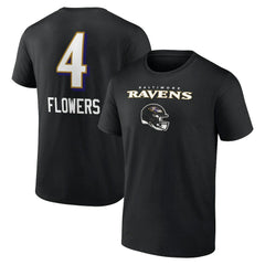 Zay Flowers Baltimore Ravens Team Wordmark Player Name & Number T-Shirt Black