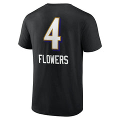 Zay Flowers Baltimore Ravens Team Wordmark Player Name & Number T-Shirt Black