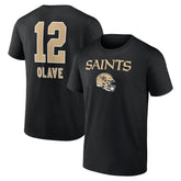 Chris Olave New Orleans Saints Team Wordmark Player Name & Number T-Shirt Black