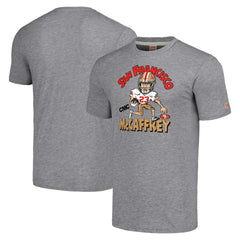 Christian McCaffrey San Francisco 49ers Homage Unisex Caricature Player Tri-Blend T-Shirt Gray