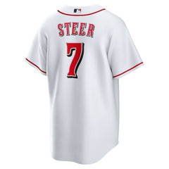 Spencer Steer Cincinnati Reds Nike Home Replica Jersey - White - Nike Discount
