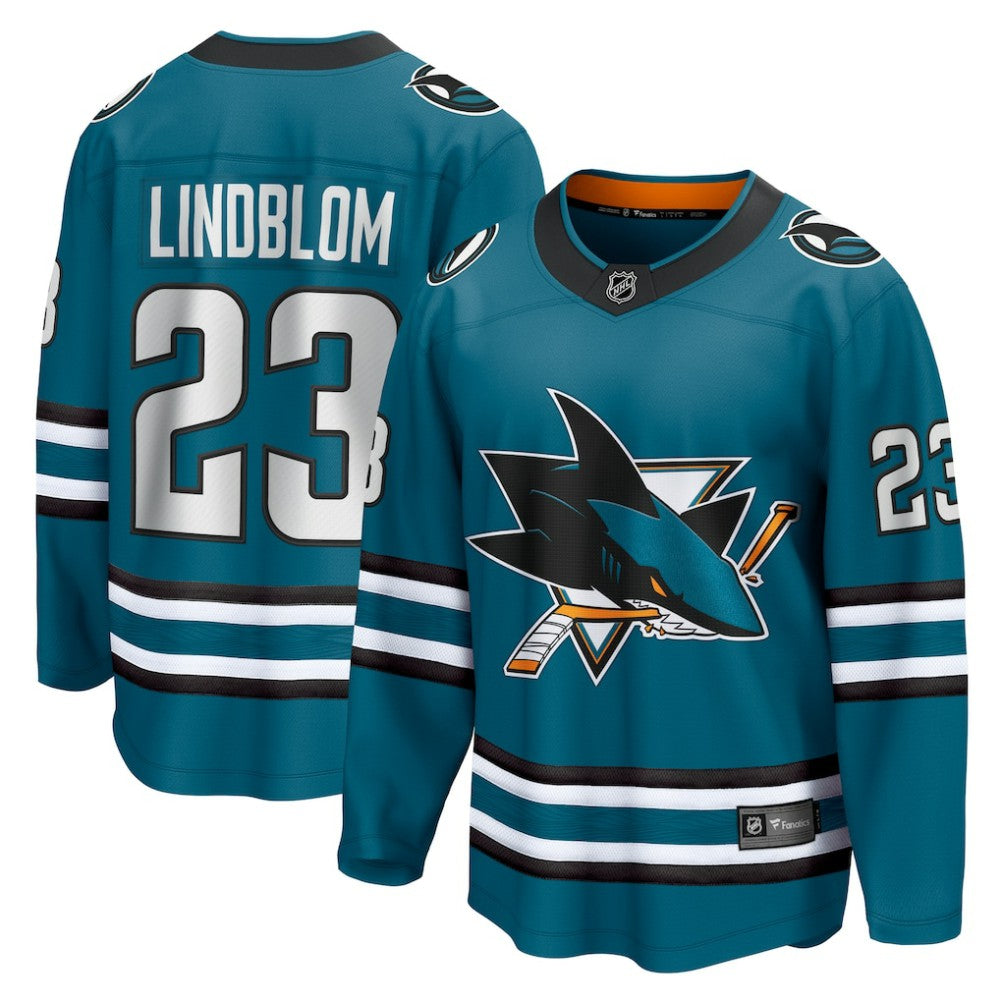 Oskar Lindblom San Jose Sharks Fanatics Home Breakaway Jersey - Teal - NHL 200723485