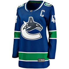 Quinn Hughes Vancouver Canucks Fanatics Women's Home Breakaway Player Jersey - Blue - NHL 200723533