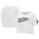 Vegas Golden Knights Pro Standard Women's Boxy Script Tail Cropped T-Shirt - White - NHL 200723734