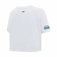 Seattle Kraken Pro Standard Women's Boxy Script Tail Cropped T-Shirt - White - NHL 200723739