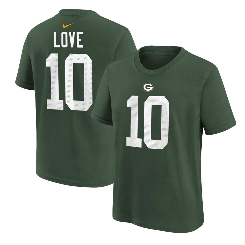 Nike Jordan Love Green Bay Packers Preschool Player Name & Number T-Shirt Green