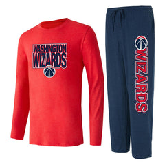 Washington Wizards Concepts Sport Meter Long Sleeve Top & Pants Sleep Set Navy/Red