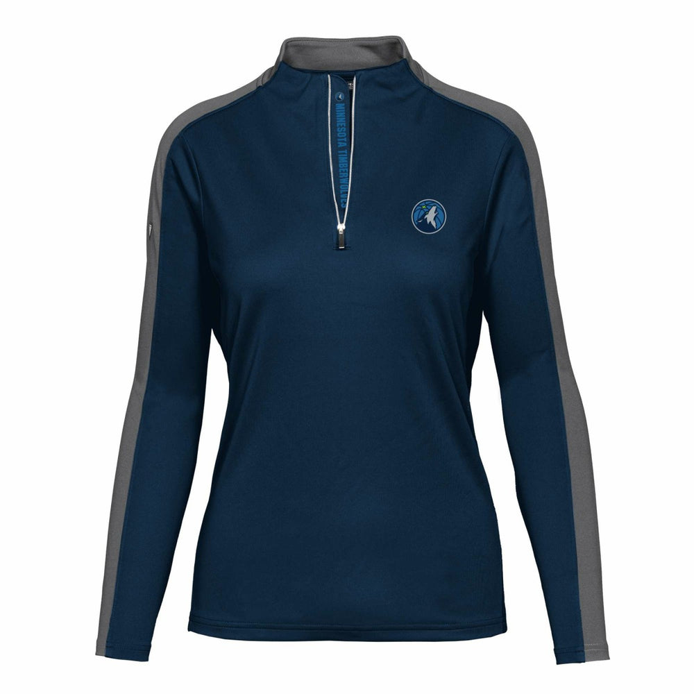 Minnesota Timberwolves Levelwear Women's Remi Insignia Core Quarter-Zip Pullover Top Navy