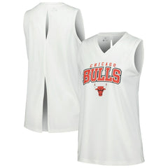 Chicago Bulls Levelwear Women's Paisley Peekaboo Tank Top White