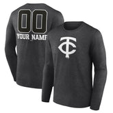 Minnesota Twins Personalized Monochrome Name & Number Long Sleeve T-Shirt - Charcoal - MLB Online