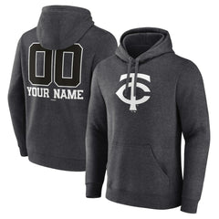 Minnesota Twins Personalized Monochrome Name & Number Pullover Hoodie - Charcoal - MLB on Sale
