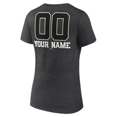 Minnesota Twins Women's Personalized Monochrome Name & Number V-Neck T-Shirt - Charcoal - MLB Sale