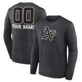 Athletics Personalized Monochrome Name & Number Long Sleeve T-Shirt - Charcoal - MLB Online