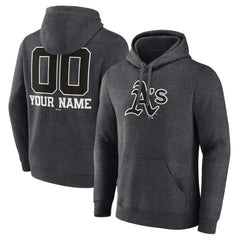 Athletics Personalized Monochrome Name & Number Pullover Hoodie - Charcoal - MLB Sale