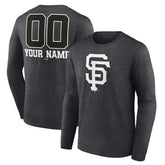 San Francisco Giants Personalized Monochrome Name & Number Long Sleeve T-Shirt - Charcoal - MLB Lifestyle