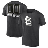 St. Louis Cardinals Personalized Monochrome Name & Number T-Shirt - Charcoal - MLB Sale