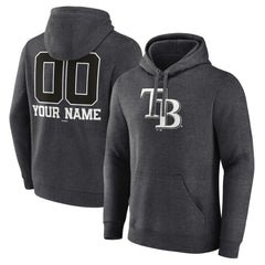 Tampa Bay Rays Personalized Monochrome Name & Number Pullover Hoodie - Charcoal - MLB Online
