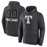 Texas Rangers Personalized Monochrome Name & Number Pullover Hoodie - Charcoal - MLB Online