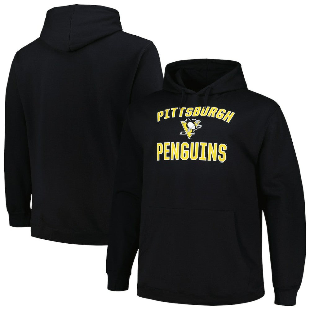 Pittsburgh Penguins Profile Big & Tall Arch Over Logo Pullover Hoodie - Black - NHL 200745670