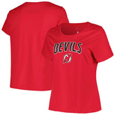 New Jersey Devils Profile Women's Plus Size Arch Over Logo T-Shirt - Red - NHL 200745687