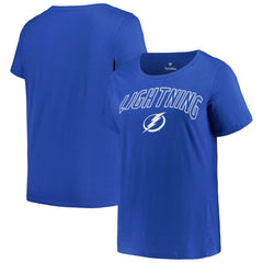 Tampa Bay Lightning Profile Women's Plus Size Arch Over Logo T-Shirt - Blue - NHL 200745691