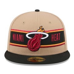 Miami Heat 2024 NBA Draft 59FIFTY Fitted Hat Tan/Black | New Era Lifestyle