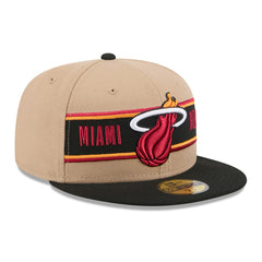 Miami Heat 2024 NBA Draft 59FIFTY Fitted Hat Tan/Black | New Era Lifestyle