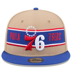 Philadelphia 76ers 2024 NBA Draft 9FIFTY Snapback Hat Tan/Royal | New Era US