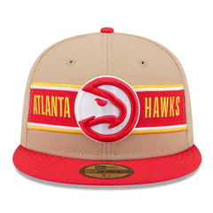 Atlanta Hawks 2024 NBA Draft 59FIFTY Fitted Hat Tan/Red | New Era