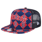 Boston Red Sox New Era Seeing Diamonds A-Frame Trucker 9FIFTY Snapback Hat - Navy - New Era Sale