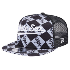 Chicago White Sox New Era Seeing Diamonds A-Frame Trucker 9FIFTY Snapback Hat - Black - New Era on Sale