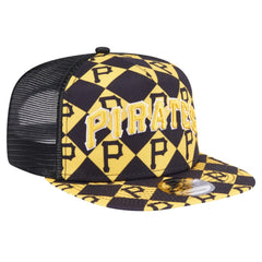 Pittsburgh Pirates New Era Seeing Diamonds A-Frame Trucker 9FIFTY Snapback Hat - Black - New Era Online