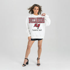 Tampa Bay Buccaneers Gameday Couture Women's Sunday Drives Oversized Crewneck Pullover Sweatshirt – White