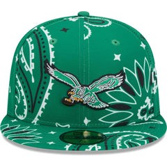 Philadelphia Eagles New Era Throwback Paisley 59FIFTY Fitted Hat Kelly Green