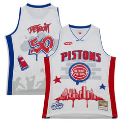 Detroit Pistons x Tats Cru Hardwood Classics Fashion Jersey for sale White | Mitchell & Ness online