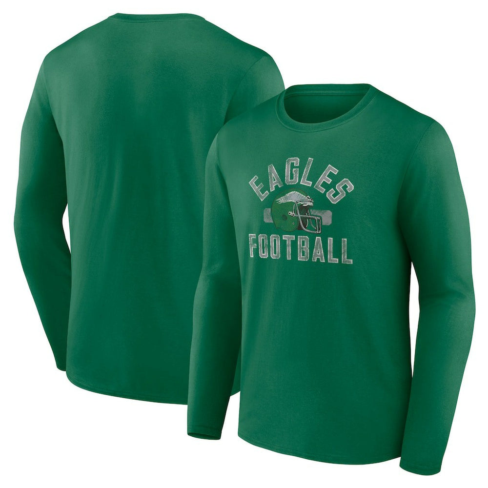 Fanatics Philadelphia Eagles Gridiron Classics Retro Block Long Sleeve T-Shirt Kelly Green
