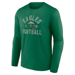 Fanatics Philadelphia Eagles Gridiron Classics Retro Block Long Sleeve T-Shirt Kelly Green