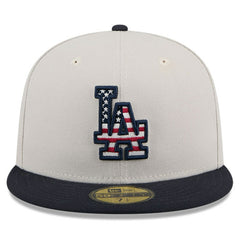 Los Angeles Dodgers New Era 2024 Fourth of July 59FIFTY Fitted Hat - Khaki/Black - New Era Lifestyle