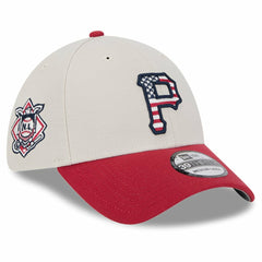 Pittsburgh Pirates New Era 2024 Fourth of July 39THIRTY Flex Hat - Khaki/Red - New Era Lifestyle