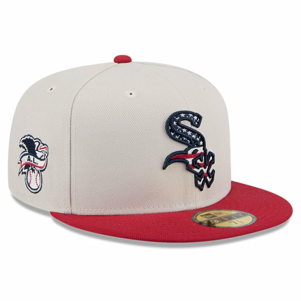 Chicago White Sox New Era 2024 Fourth of July 59FIFTY Fitted Hat - Khaki/Red - New Era on Sale