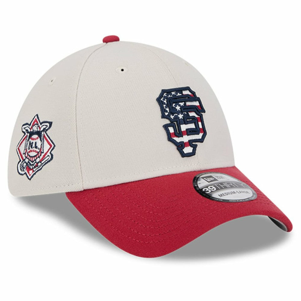 San Francisco Giants New Era 2024 Fourth of July 39THIRTY Flex Hat - Khaki/Red - New Era Lifestyle