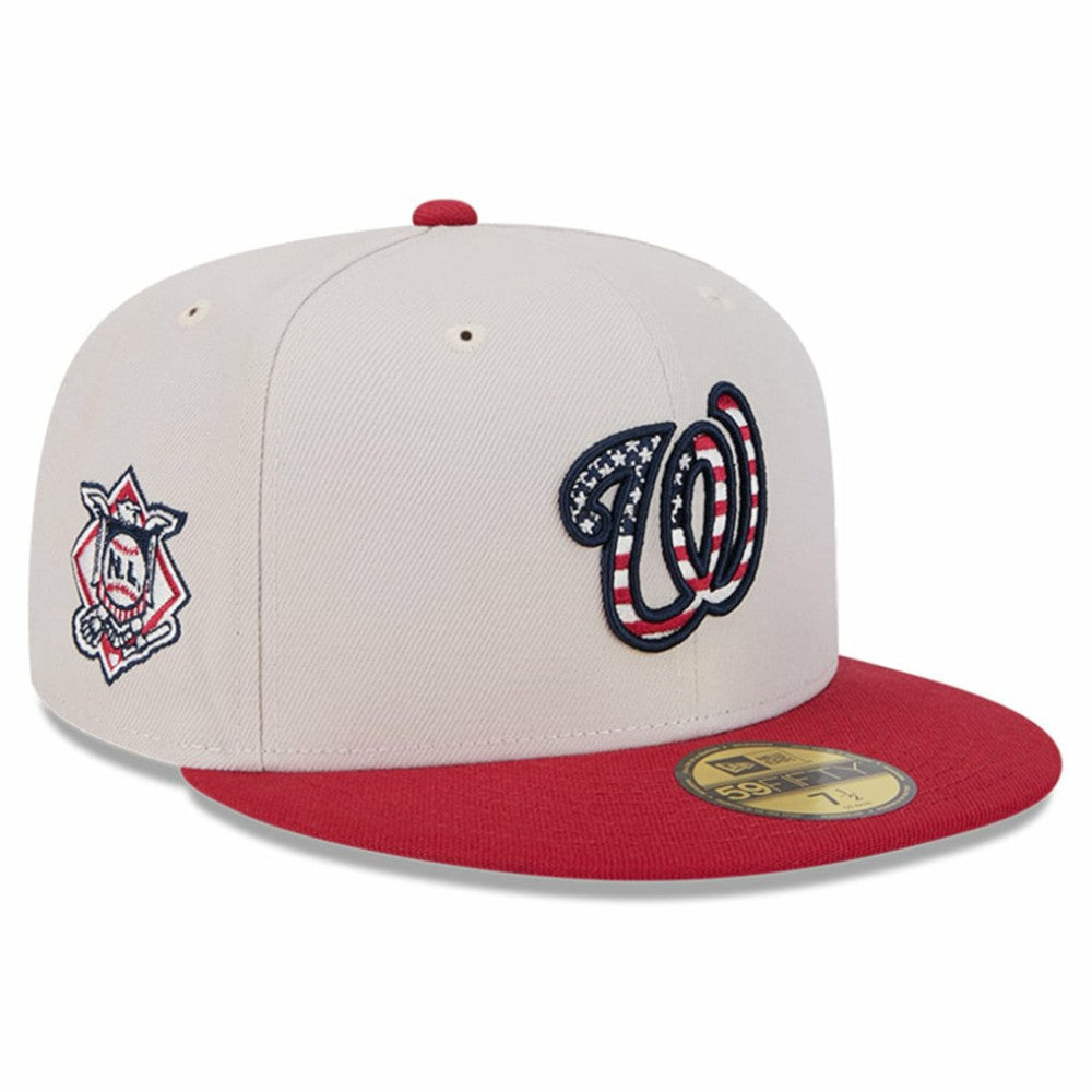 Washington Nationals New Era 2024 Fourth of July 59FIFTY Fitted Hat - Khaki/Red - New Era Lifestyle