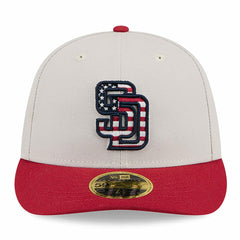 San Diego Padres New Era 2024 Fourth of July Low Profile 59FIFTY Fitted Hat - Khaki/Red - New Era Discount