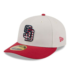 San Diego Padres New Era 2024 Fourth of July Low Profile 59FIFTY Fitted Hat - Khaki/Red - New Era Discount