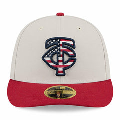 Minnesota Twins New Era 2024 Fourth of July Low Profile 59FIFTY Fitted Hat - Khaki/Red - New Era Discount