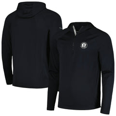 Brooklyn Nets Levelwear Zander Hoodie Raglan Quarter-Zip Top Black
