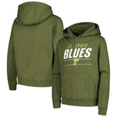 St. Louis Blues Levelwear Youth Podium Fleece Pullover Hoodie - Olive - NHL 200791946