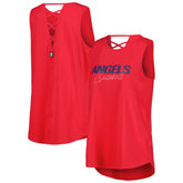Los Angeles Angels DKNY Sport Women's Claire Fashion Tri-Blend Tank Top - Red - MLB on Sale